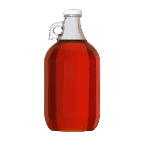 Half gallon jug of organic pure maple syrup.