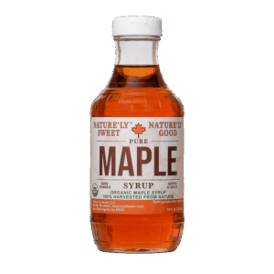 Pint decanter organic pure maple syrup. Amber Rich Taste.