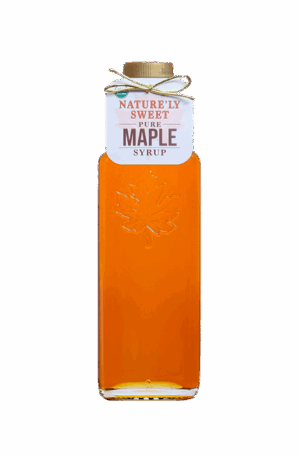 250ml decorative glass container of maple syrup