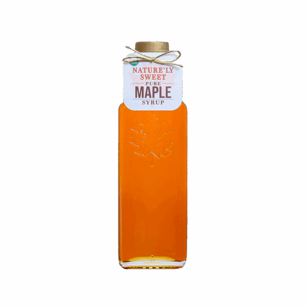 250ml decorative glass container of maple syrup