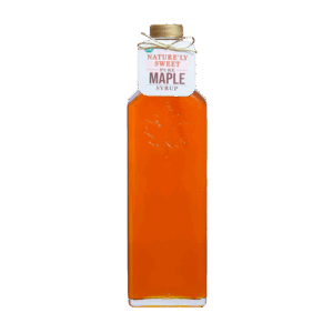 500ml decorative glass container of maple syrup