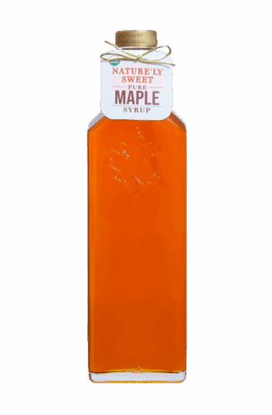 500ml decorative glass container of maple syrup