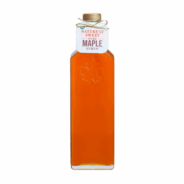 500ml decorative glass container of maple syrup