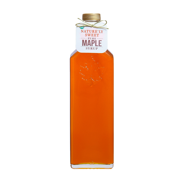 500ml decorative glass container of maple syrup
